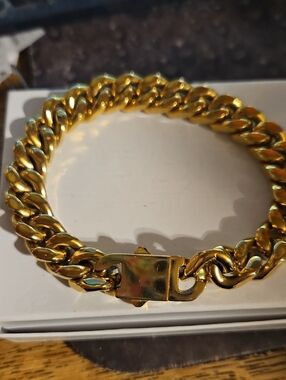 Chunky Heavy Goldtone Link Bracelet